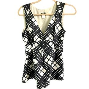 J. Crew 100% Silk Picnic Plaid bow Tie Tank Top‎